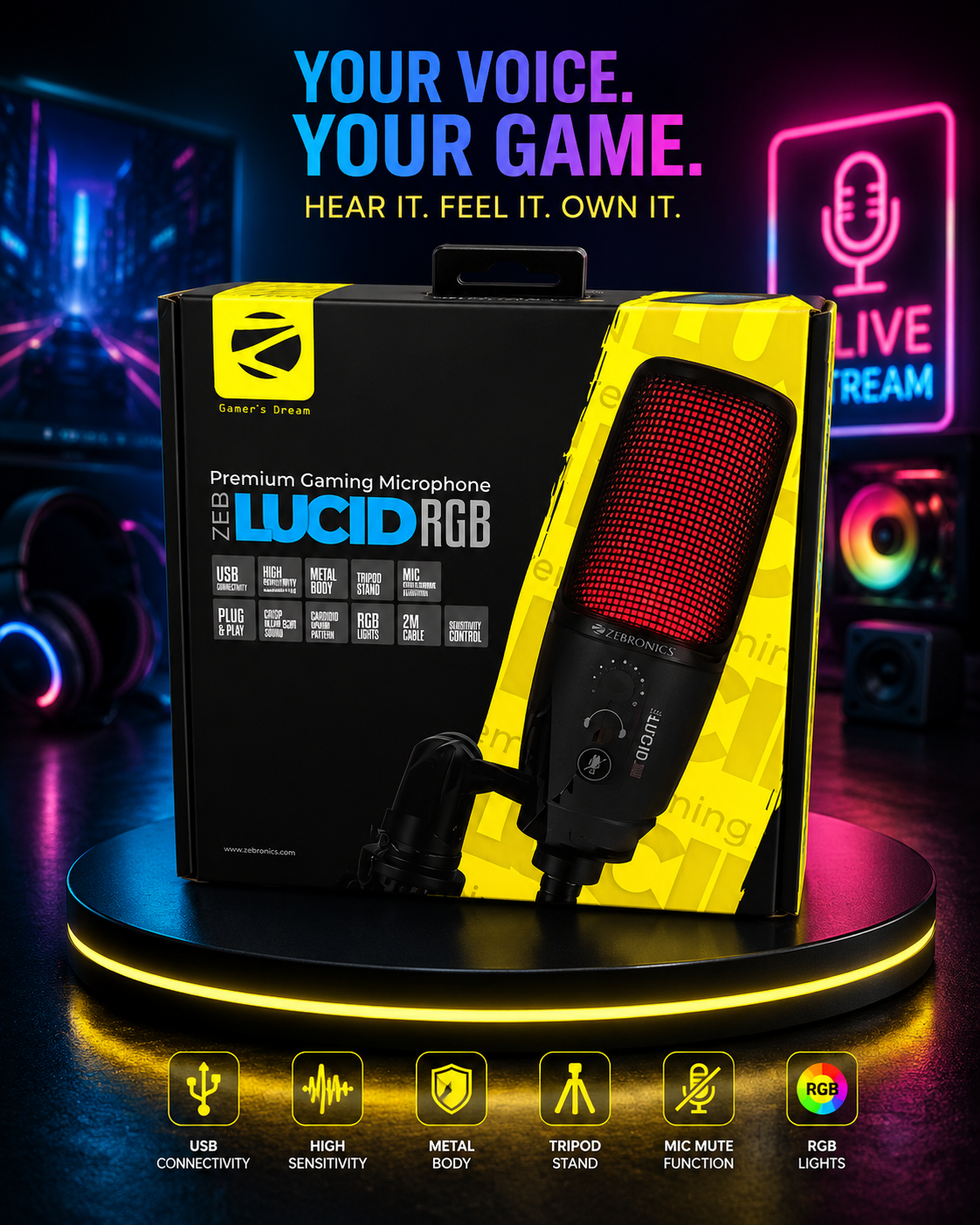 ZEB-LUCID RGB Premium Gaming Microphone