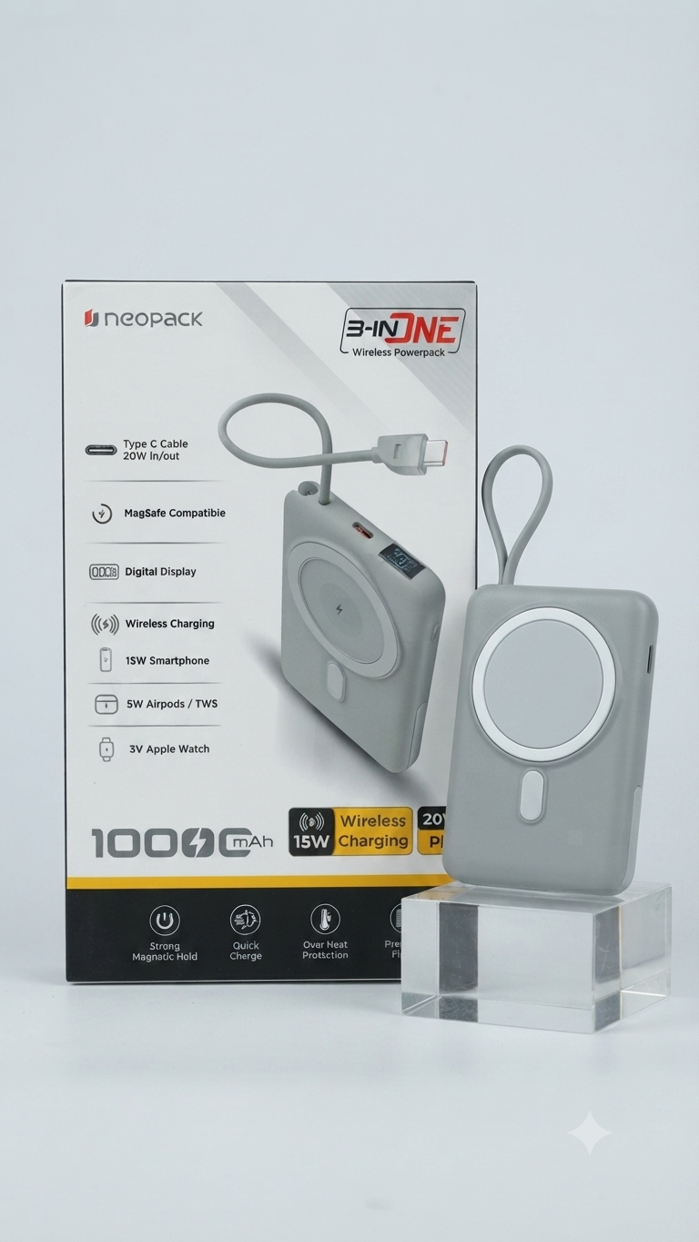 Neopack 3-in-1 Wireless Powerpack (10000mAh)