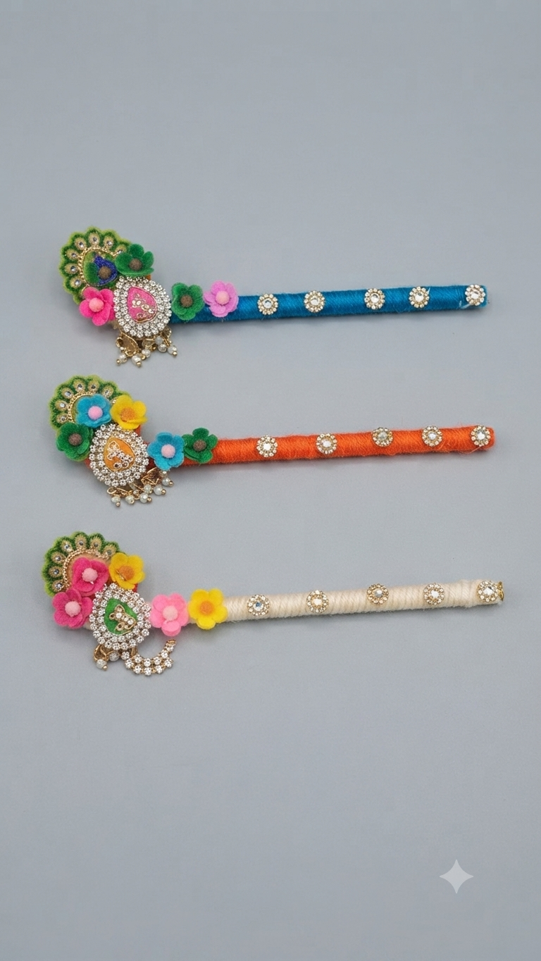 Floral Peacock Ornamented Deity Basuri